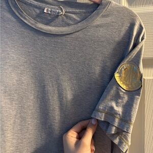 Moncler Piqué Logo-Patch Polo Shirt in Grey